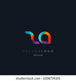 Letters Z A, Z & A logo, multi colour letters icon vector template.