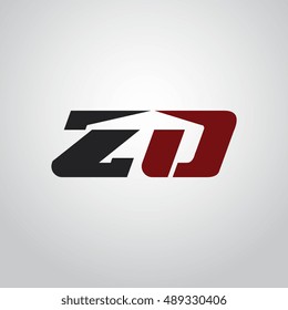 The letters Z and D logo automotive black and red colored
