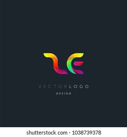 Letters Z E, Z & E logo, multi colour letters icon vector template.