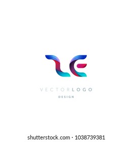 Letters Z E, Z & E logo, multi colour letters icon vector template.