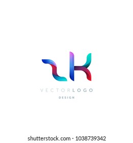 Letters Z K, Z & K logo, multi colour letters icon vector template.