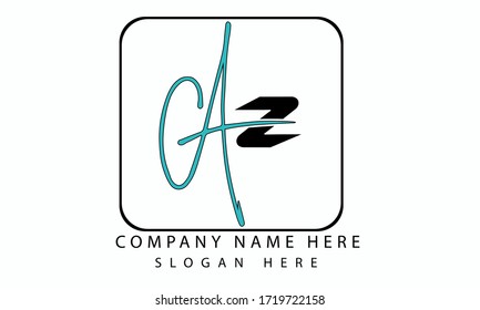 Letters A Z logo icon vector template with blue and black color.