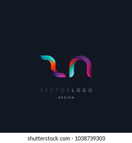 Letters Z N, Z & N logo, multi colour letters icon vector template.