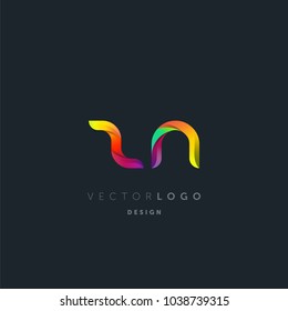 Letters Z N, Z & N logo, multi colour letters icon vector template.