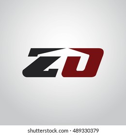 The letters Z and O logo automotive black and red colored