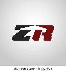 The letters Z and R logo automotive black and red colored