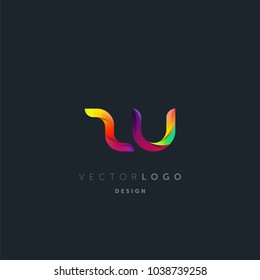 Letters Z U, Z & U logo, multi colour letters icon vector template.