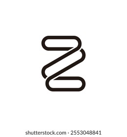 Letras Z ZZ Enlazado Superposición geométrica simple Logotipo lineal Vector 