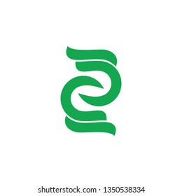 letters zc abstract curves linked logo vector