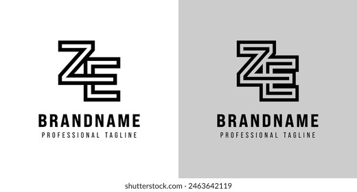 Letters ZE Monogram Logo, suitable for any business with ZE or EZ initials