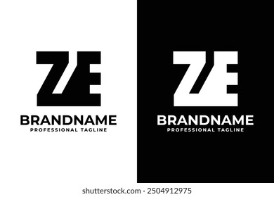 Letters ZE Monogram Logo, suitable for any business with ZE or EZ initials