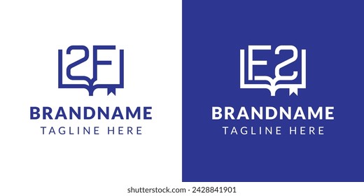 Letters ZF and FZ Book Logo, suitable for business related to book with FZ or ZF initials