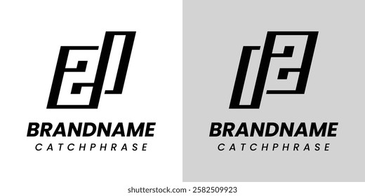 Letters ZI IZ Monogram Logo Set, suitable for any business