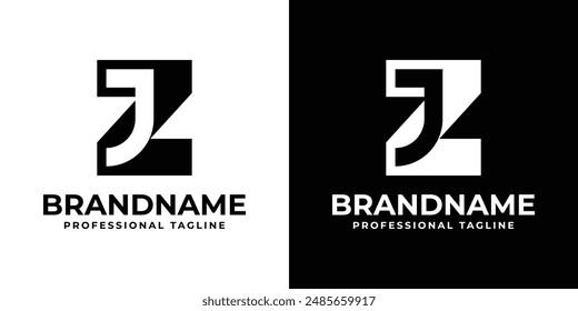 Letras ZJ Monograma Logo, adecuado para cualquier negocio ZJ o JZ iniciales