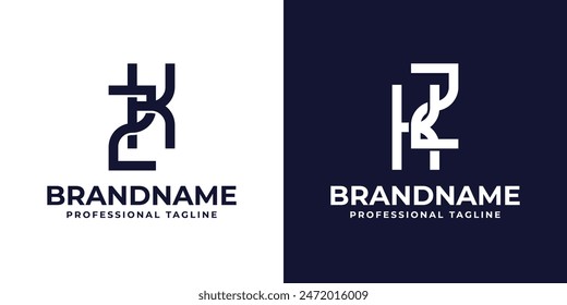 Letras ZK y KZ Monograma Logo, adecuado para cualquier negocio con iniciales KZ o ZK