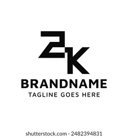 Letters ZK Monogram Logo Set, suitable for any business with KZ or ZK initials