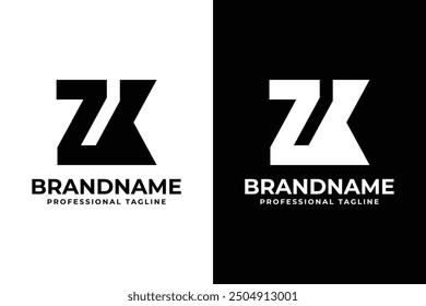 Letras ZK Monogram Logo, adecuado para cualquier negocio con iniciales ZK o KZ