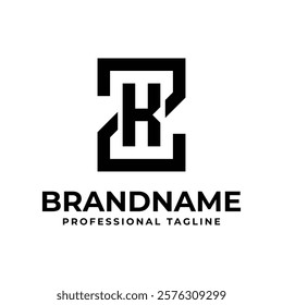 Letters ZK Monogram Logo, suitable for any business with KZ or ZK initials