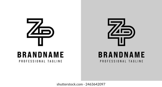 Letras ZP Monogram Logo, adecuado para cualquier negocio con iniciales ZP o PZ