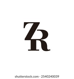 letters zr linked clothing emblem simple logo vector 