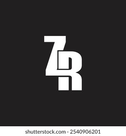 letters zr linked geometric font logo vector 