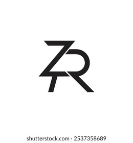 Letras ZR Vector de logotipo lineal geométrico simple 