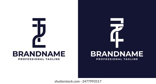 Letras ZT y logotipo de monograma de TZ, adecuado para cualquier negocio con iniciales de TZ o ZT