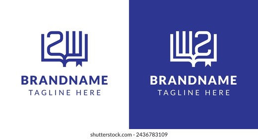 Letters ZW and WZ Book Logo, suitable for business related to book with ZW or WZ initials