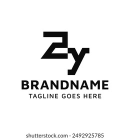 Letras ZY Monogram Logo Set, adecuado para cualquier negocio con iniciales YZ o ZY