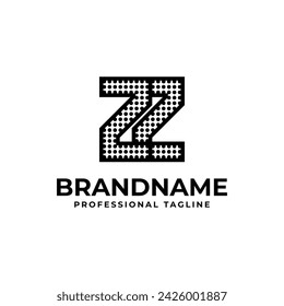 Letters ZZ Dot Monogram Logo, Suitable for business with ZZ initials