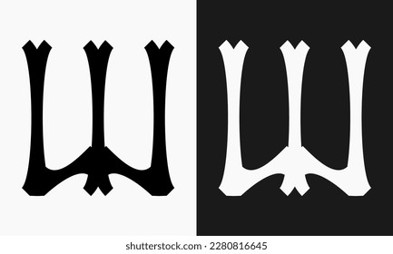 A letter-shaped design that has a classic effect and a gothic feel. suitable for use as a logo or marker