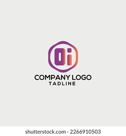 LetrasOI , icono del logotipo conjunto AB con plantilla vectorial de tarjeta de negocio.