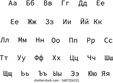 The letters.Russian alphabet. Isolated on white.Vector.
