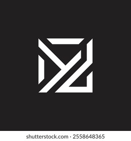 lettes yd simple geometric square lines logo vector 