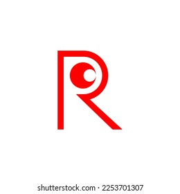 Monograma del logotipo Lettet R Eye