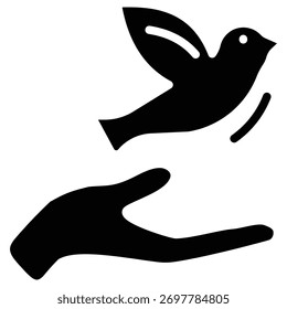 letting go web icon in bold style