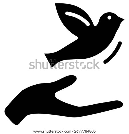 letting go web icon in bold style