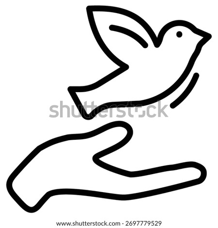 letting go web icon in outline style