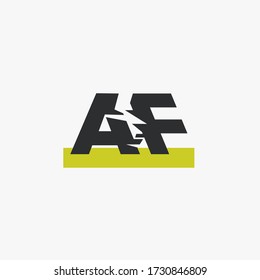 Lettr AF with lion face between letters in negative space.