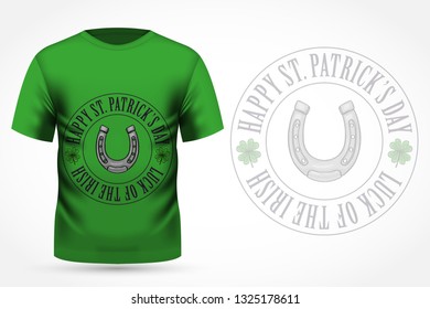 Lettring for Saint Patricks Day on t-shirt. Vector illustration, EPS 10