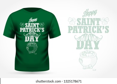 Lettring for Saint Patricks Day on t-shirt. Vector illustration, EPS 10