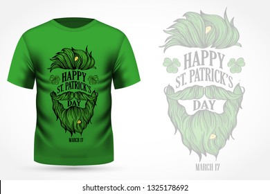 Lettring for Saint Patricks Day on t-shirt. Vector illustration, EPS 10