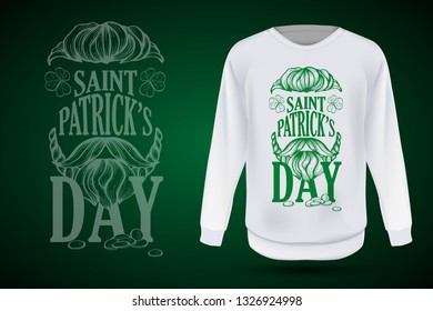 Lettring for Saint Patricks Day on jumper. Vector illustration, EPS 10