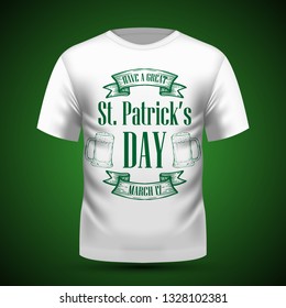 Lettring for Saint Patricks Day on t-shirt. Vector illustration, EPS 10