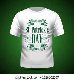 Lettring for Saint Patricks Day on t-shirt. Vector illustration, EPS 10