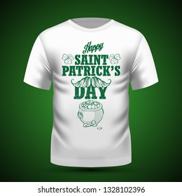 Lettring for Saint Patricks Day on t-shirt. Vector illustration, EPS 10