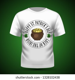 Lettring for Saint Patricks Day on t-shirt. Vector illustration, EPS 10