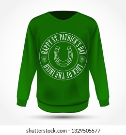 Lettring for Saint Patricks Day on jumper. Vector illustration, EPS 10
