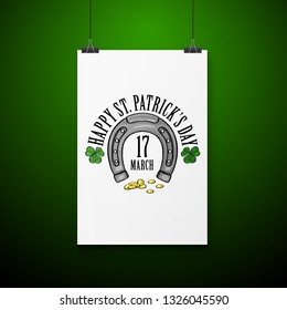 Lettring for Saint Patricks Day. Vector illustration, EPS 10