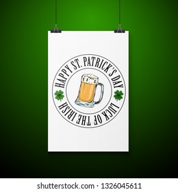 Lettring for Saint Patricks Day. Vector illustration, EPS 10
